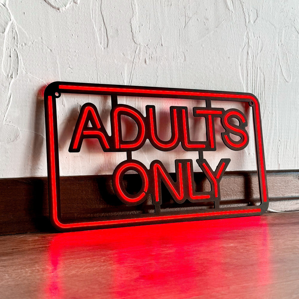 Adults Only - Neon Wall Art, | Hoagard