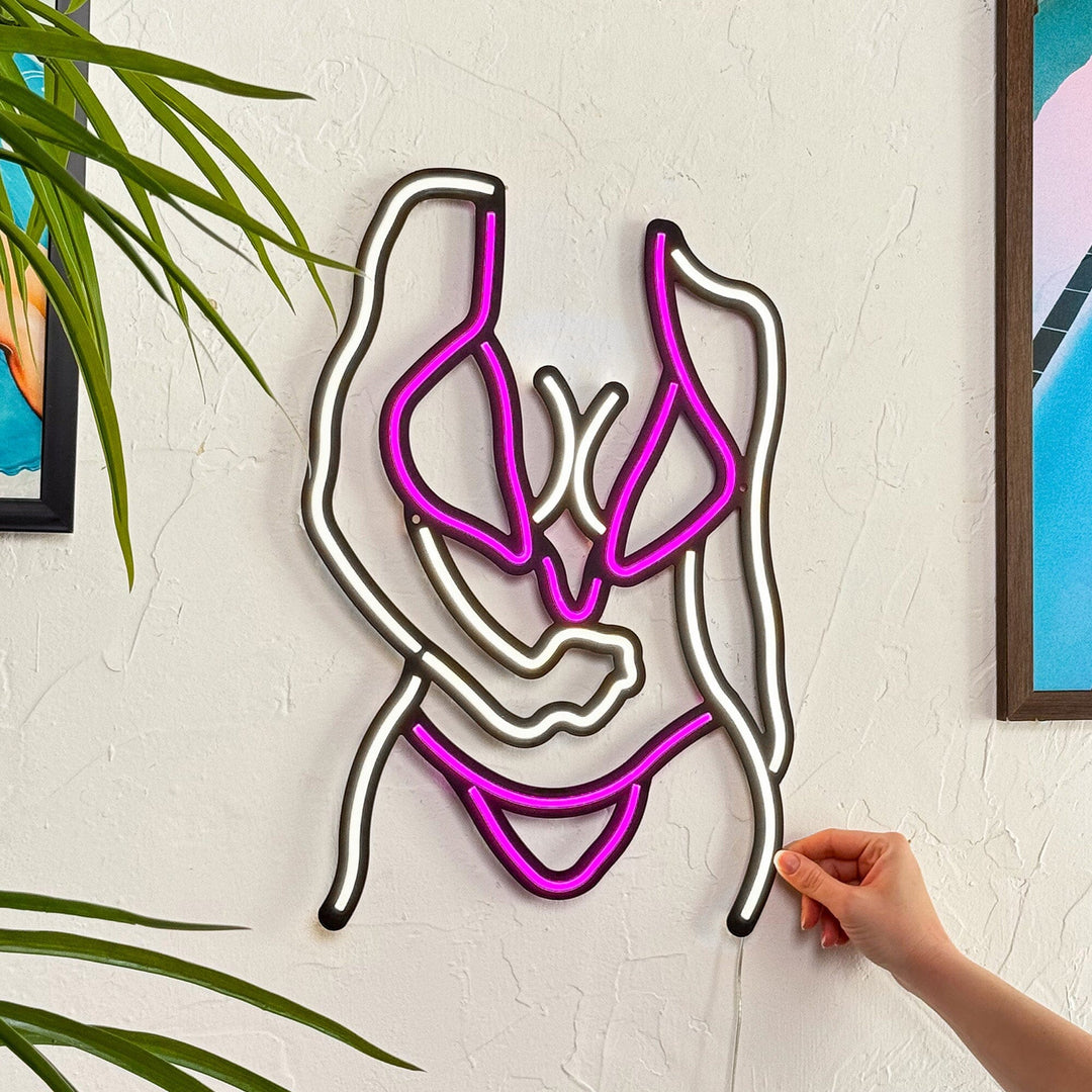 Bikini Girl - Neon Wall Art, | Hoagard.co