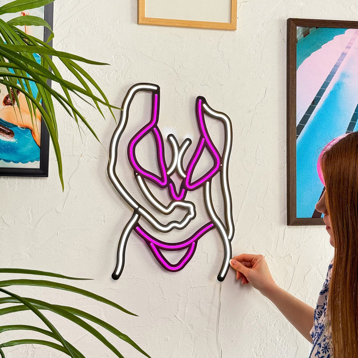 Bikini Girl - Neon Wall Art, | Hoagard.co