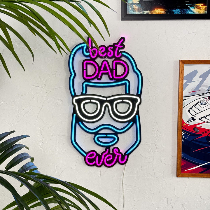 Best Dad Ever - Neon Wall Art, | Hoagard.co