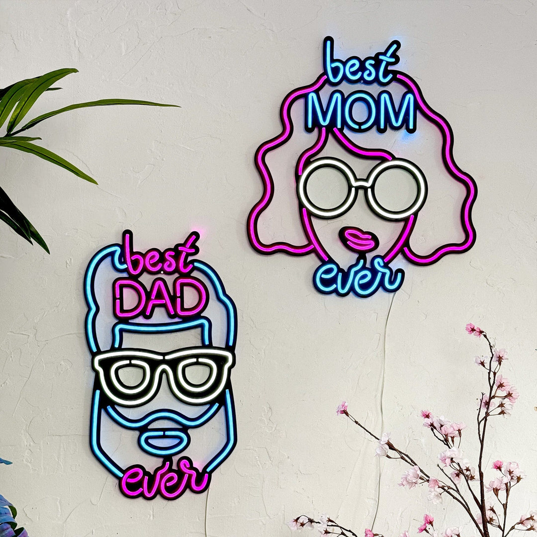 Best Dad Ever - Neon Wall Art, | Hoagard.co