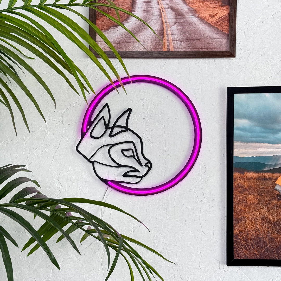 Kitty and the Moon - Neon Wall Art, | Hoagard.co