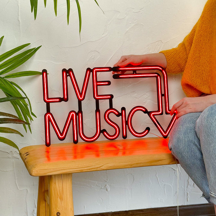 Live Music - Neon Wall Art, | Hoagard