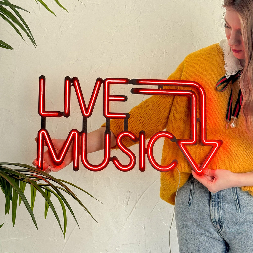 Live Music - Neon Wall Art, | Hoagard