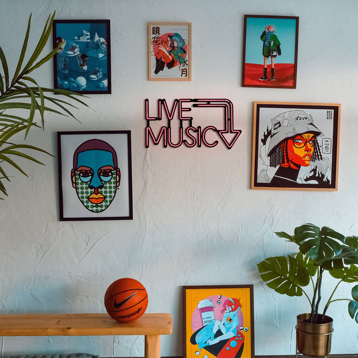 Live Music - Neon Wall Art, | Hoagard