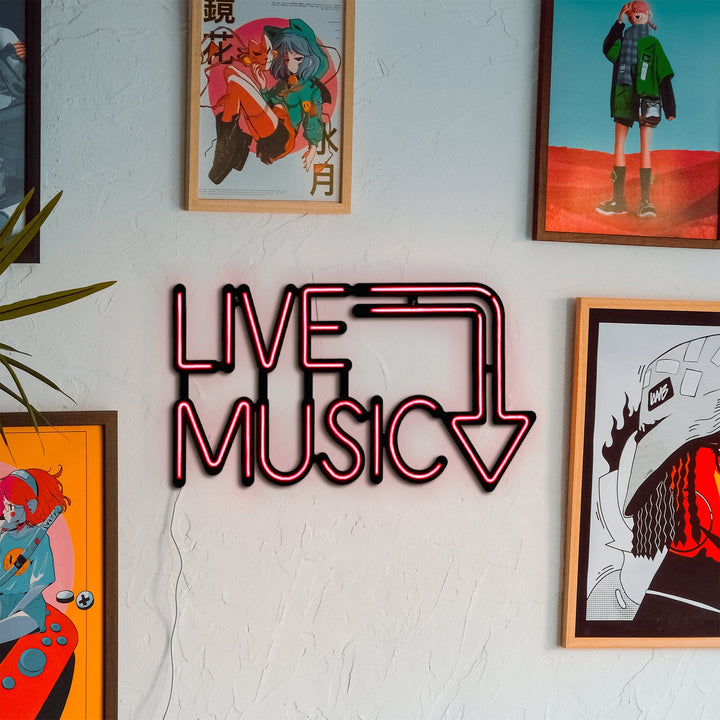 Live Music - Neon Wall Art, | Hoagard