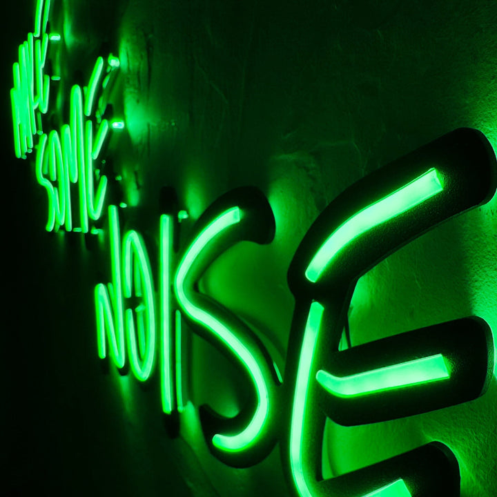 Make Noise - Neon Wall Art, | Hoagard