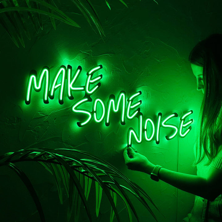 Make Noise - Neon Wall Art, | Hoagard