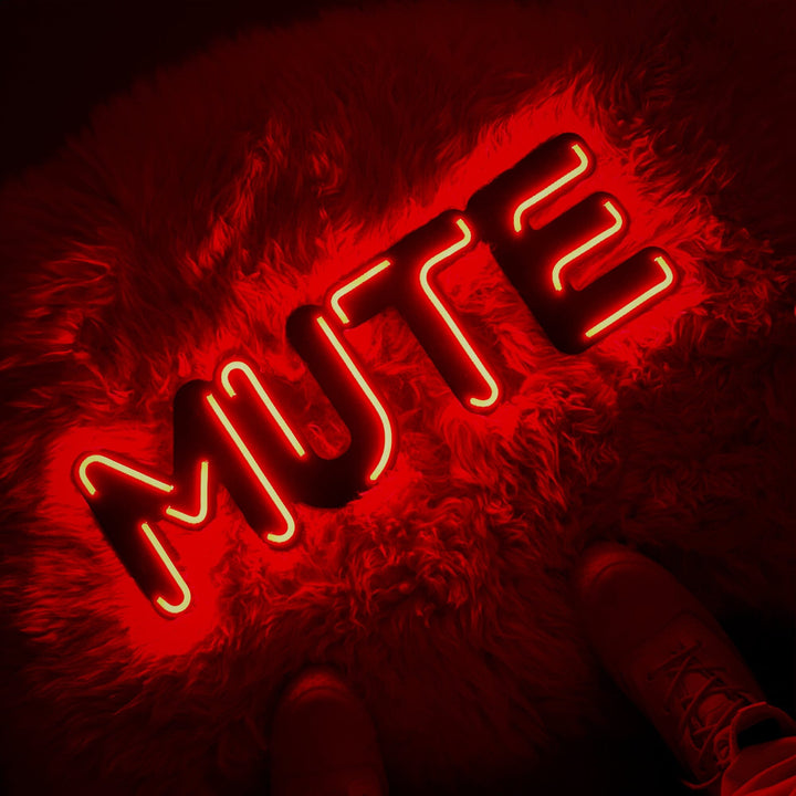 Mute - Neon Wall Art, | Hoagard