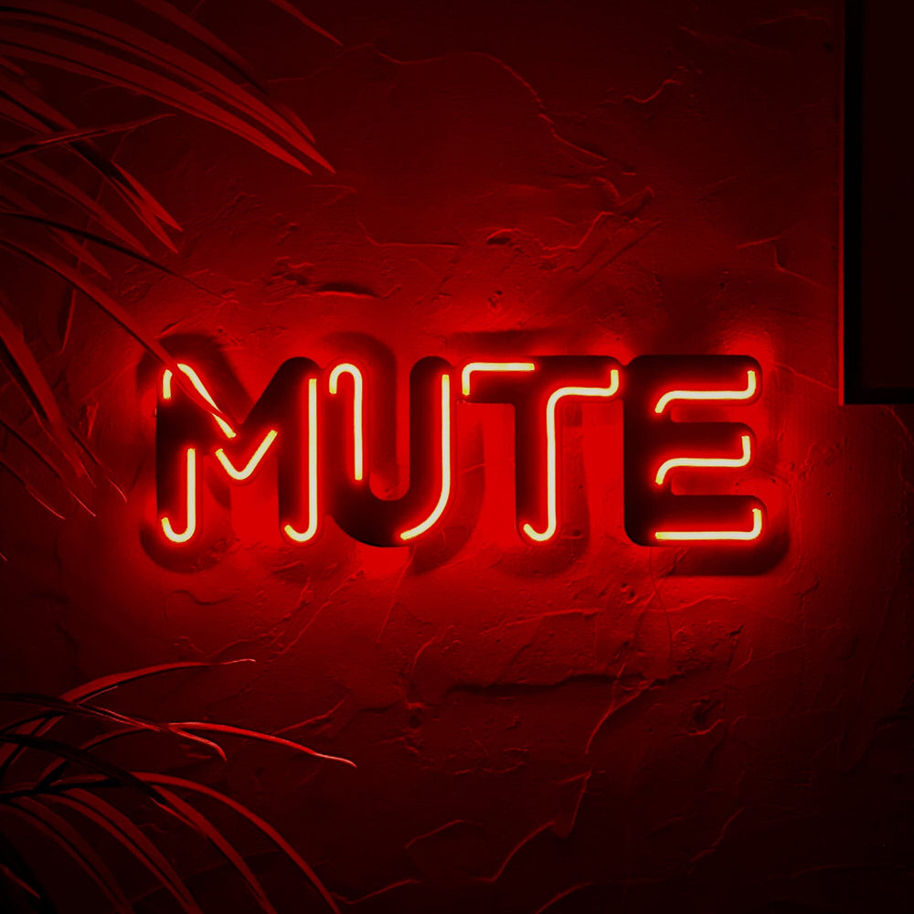 Mute - Neon Wall Art, | Hoagard