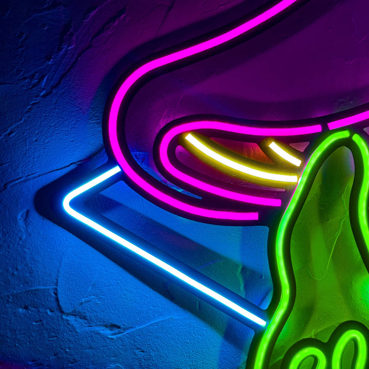 Flying Mushroom - Neon Wall Art, | Hoagard