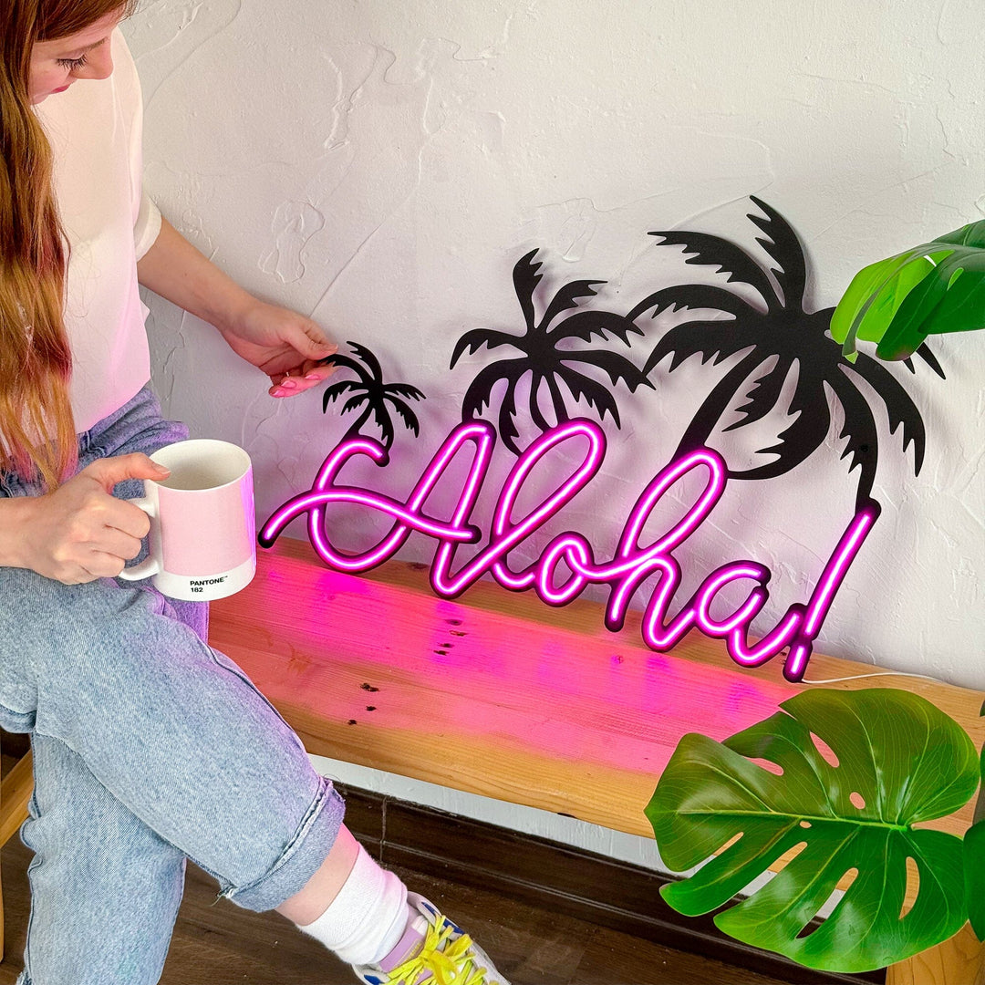 Aloha - Neon Wall Art, | Hoagard