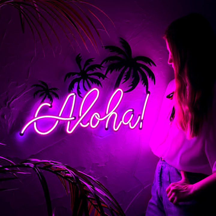 Aloha - Neon Wall Art, | Hoagard