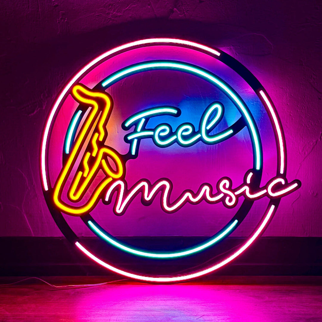 Feel Music - Neon Wall Art, | Hoagard.co