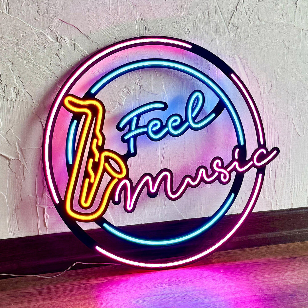 Feel Music - Neon Wall Art, | Hoagard.co