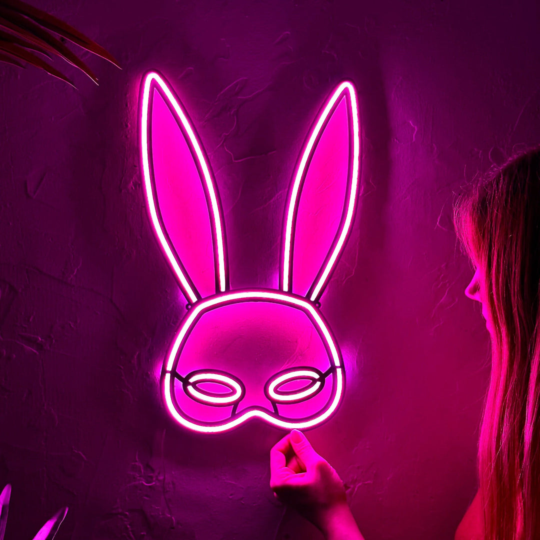 Rabbit Mask - Neon Wall Art, | Hoagard.co