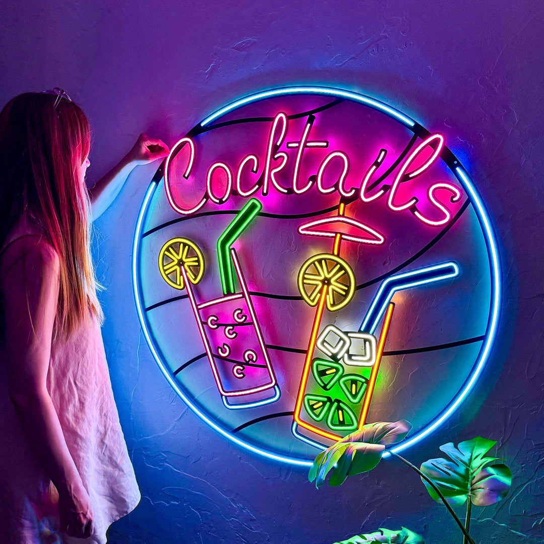 Cocktails - Neon Wall Art, | Hoagard.co