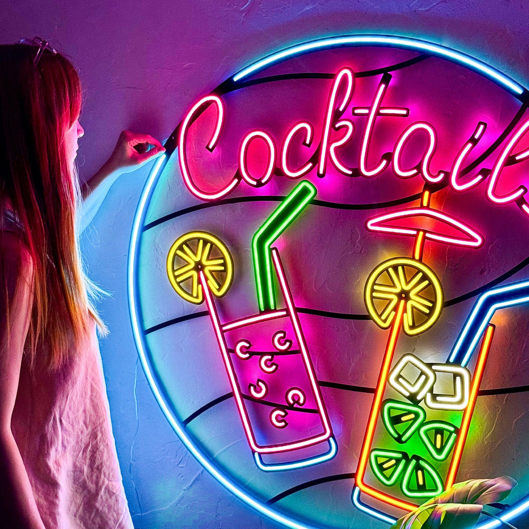 Cocktails - Neon Wall Art, | Hoagard.co