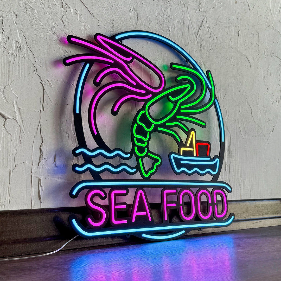 Sea Food - Neon Wall Art, | Hoagard.co