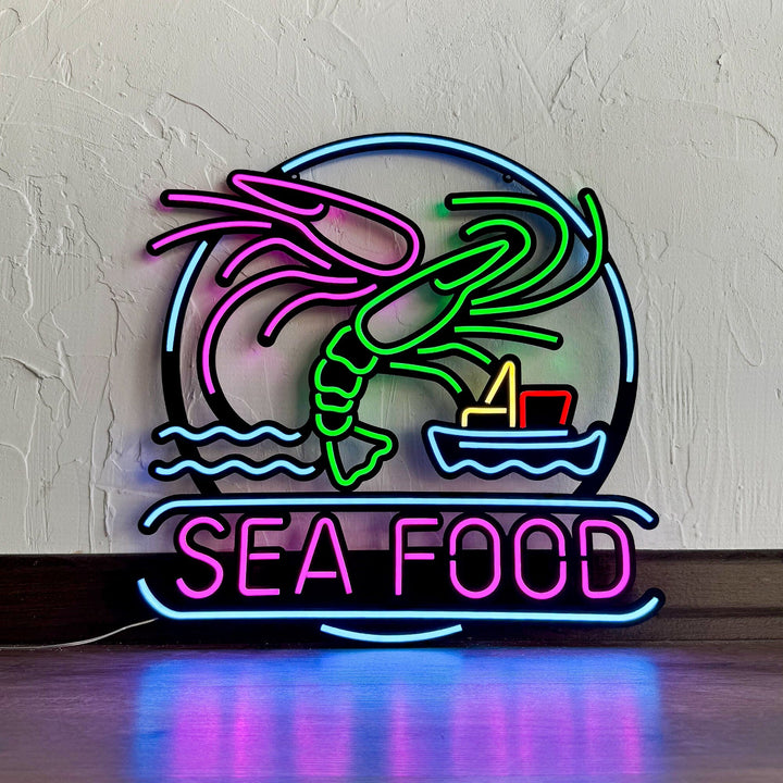 Sea Food - Neon Wall Art, | Hoagard.co