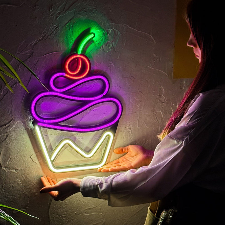 Cupcake - Neon Wall Art, | Hoagard