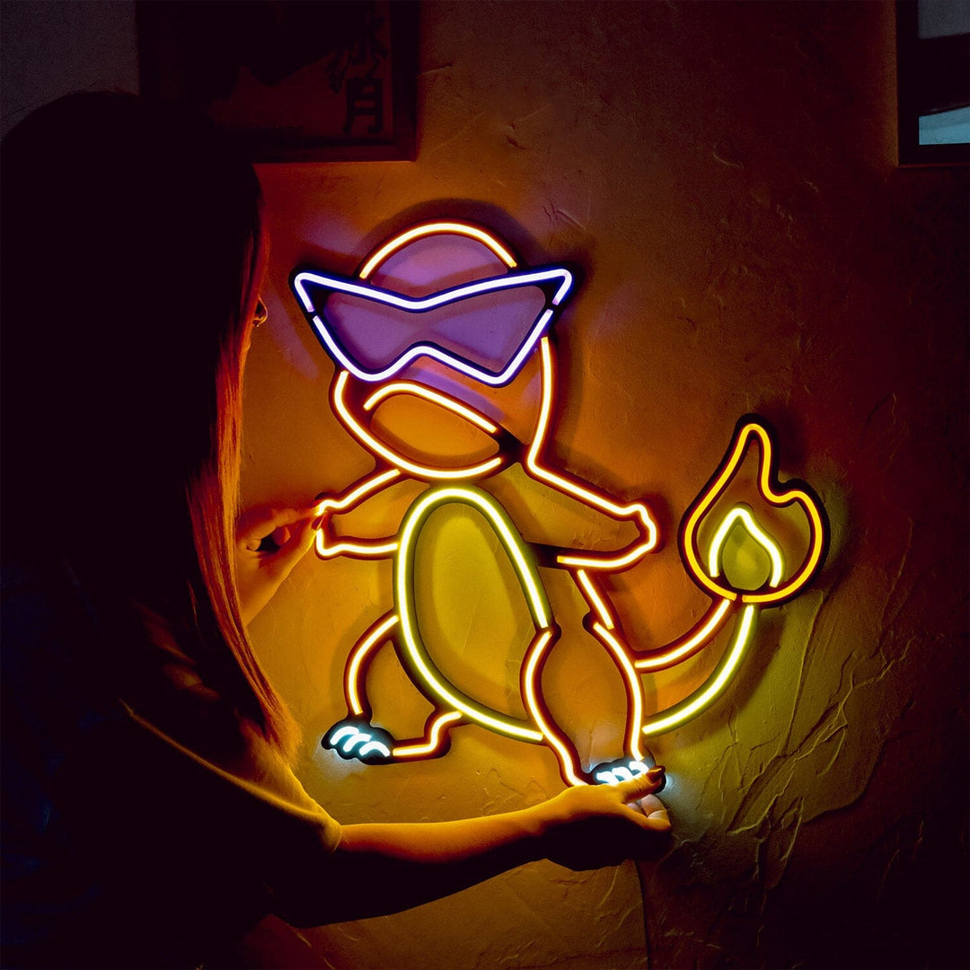 Charmander - Neon Wall Art, | Hoagard.co