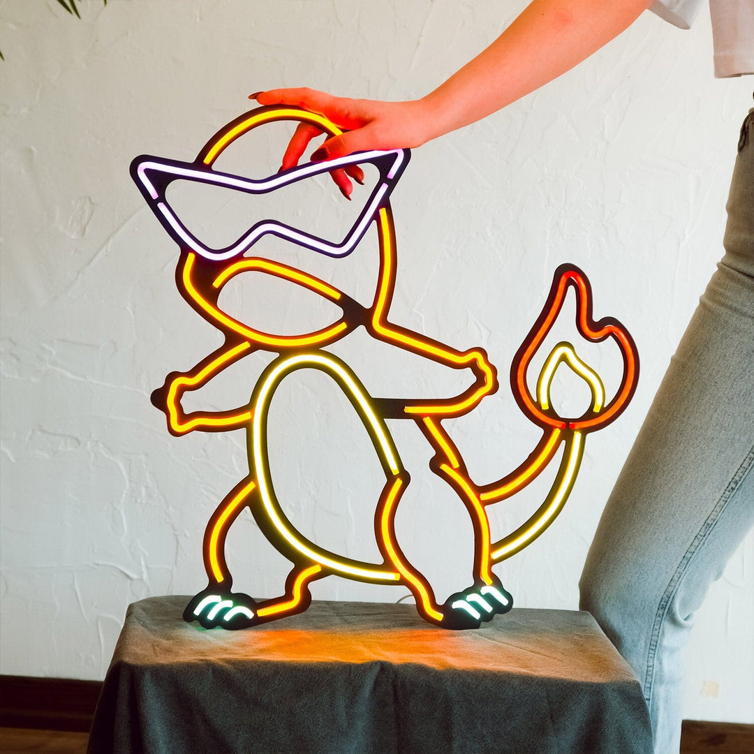 Charmander - Neon Wall Art, | Hoagard.co