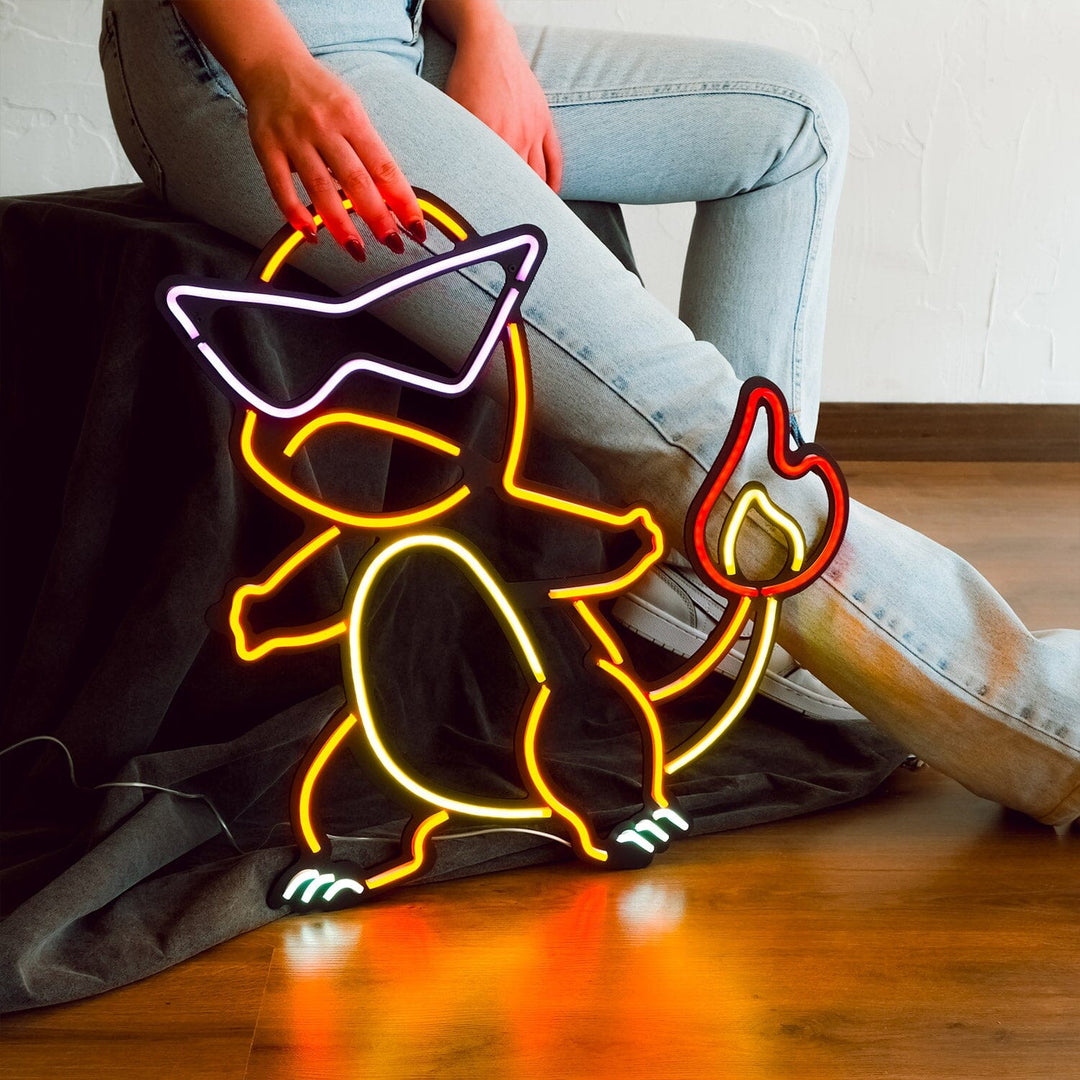 Charmander - Neon Wall Art, | Hoagard.co