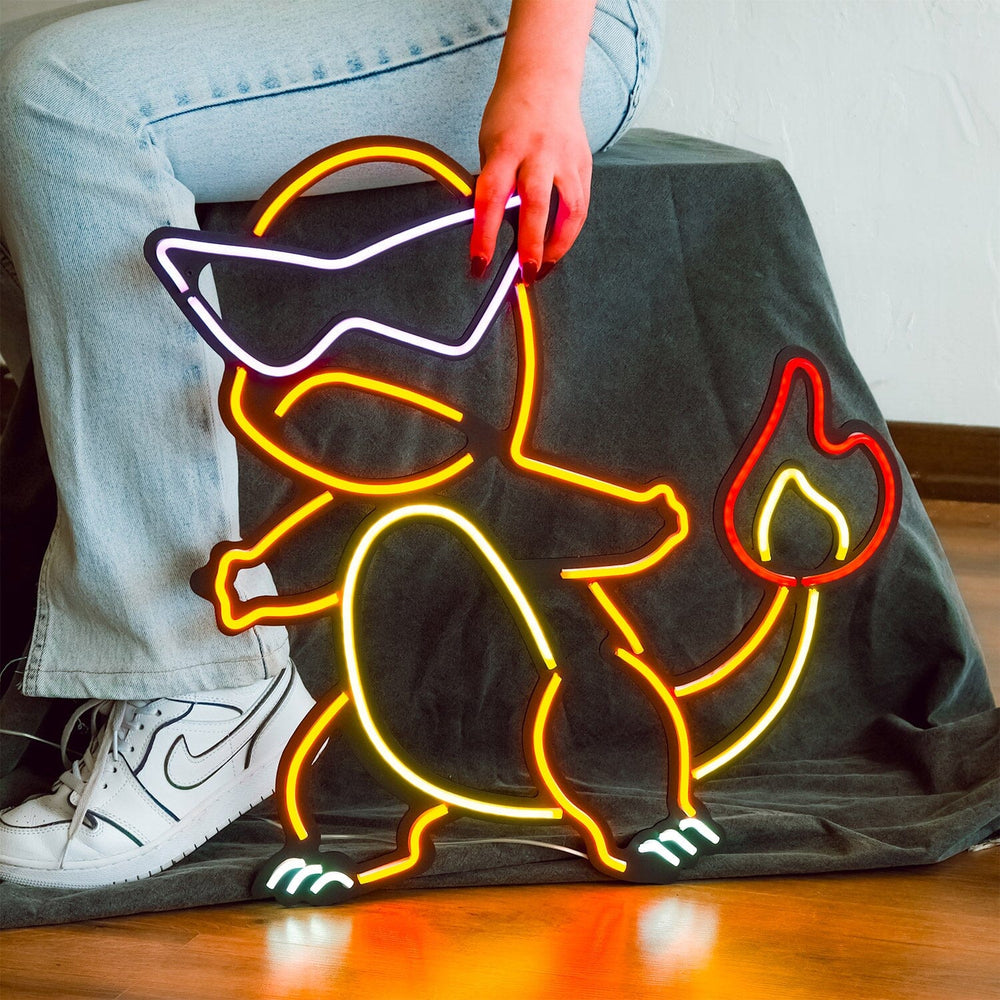 Charmander - Neon Wall Art, | Hoagard.co