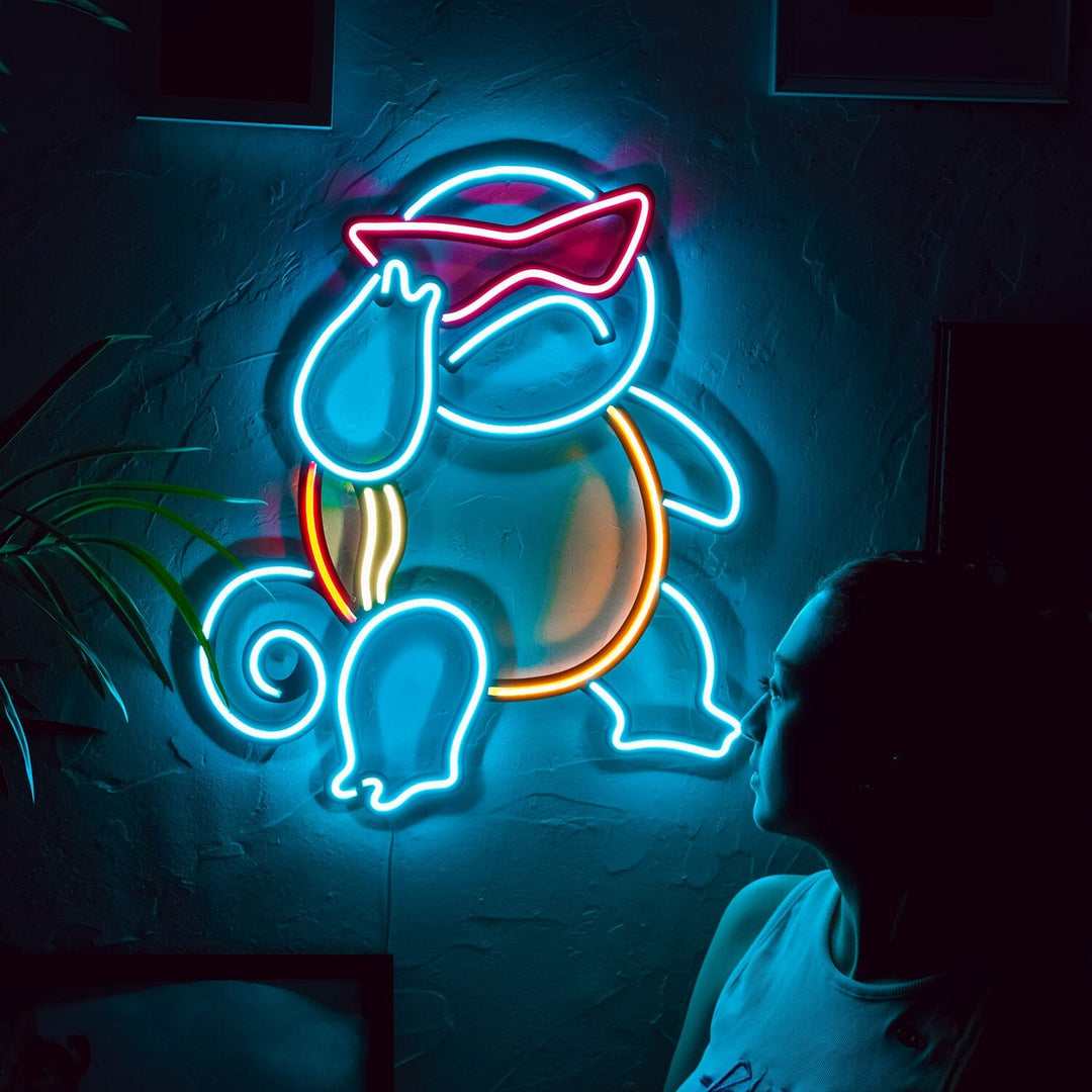 Squirtle - Neon Wall Art, | Hoagard.co