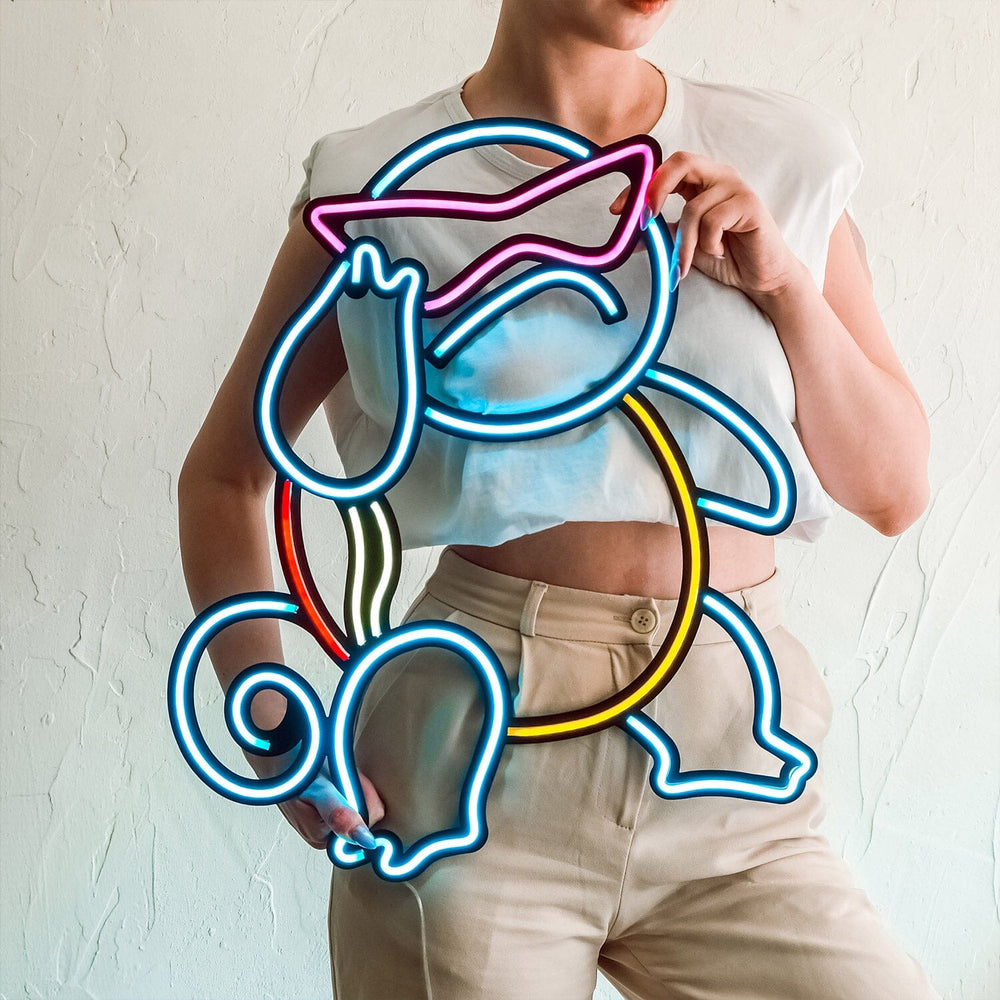 Squirtle - Neon Wall Art, | Hoagard.co