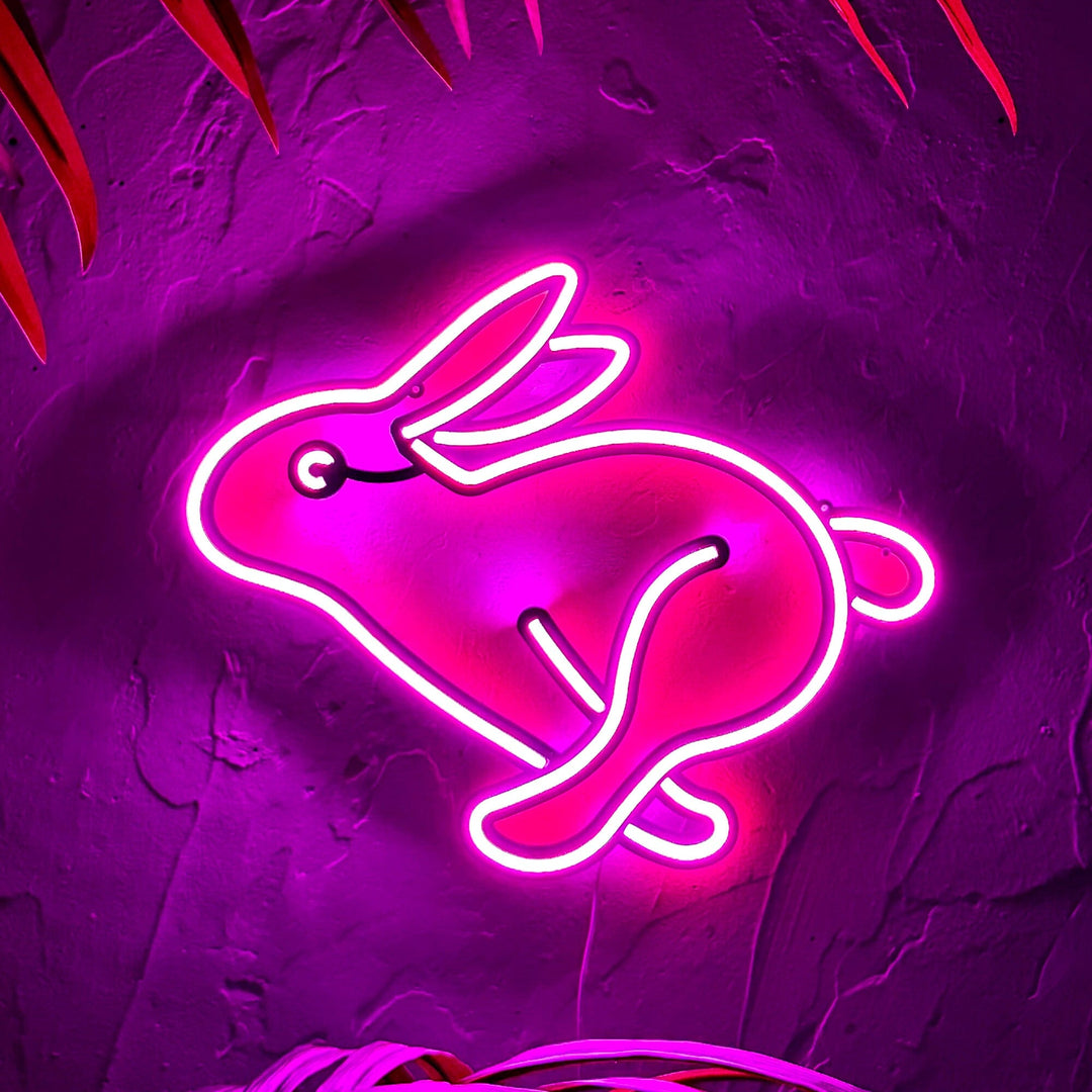 Rabbit 1 - Neon Wall Art, | Hoagard