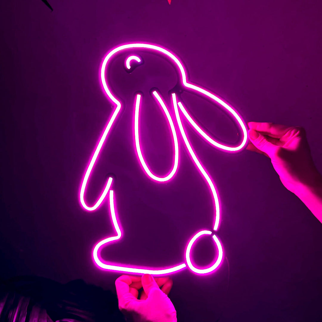 Rabbit 2 - Neon Wall Art, | Hoagard