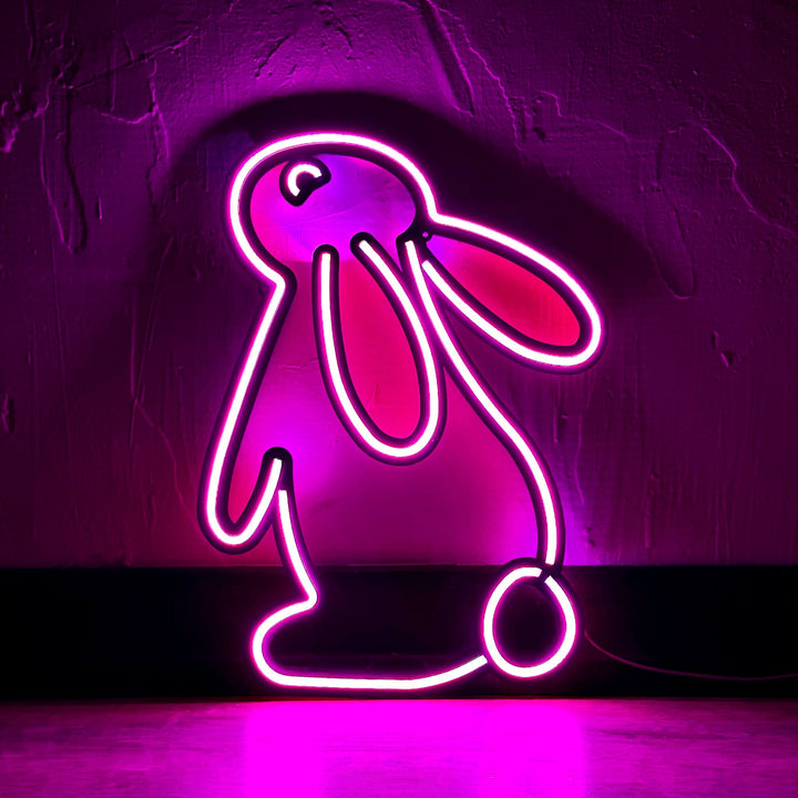 Rabbit 2 - Neon Wall Art, | Hoagard