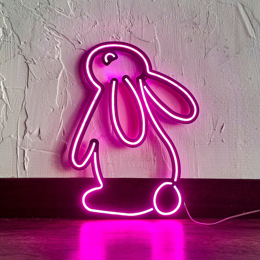 Rabbit 2 - Neon Wall Art, | Hoagard