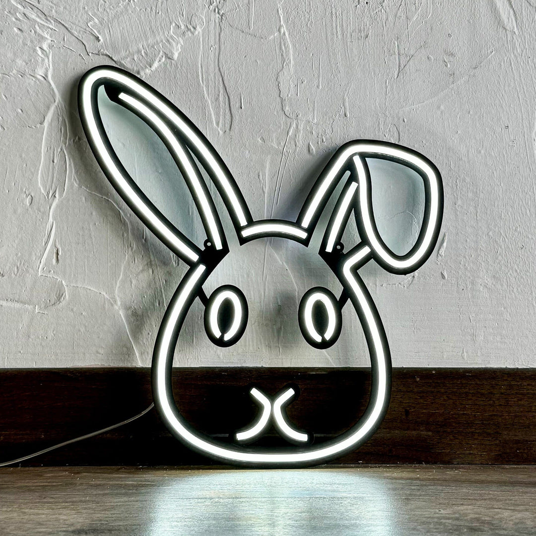 Rabbit 3 - Neon Wall Art, | Hoagard