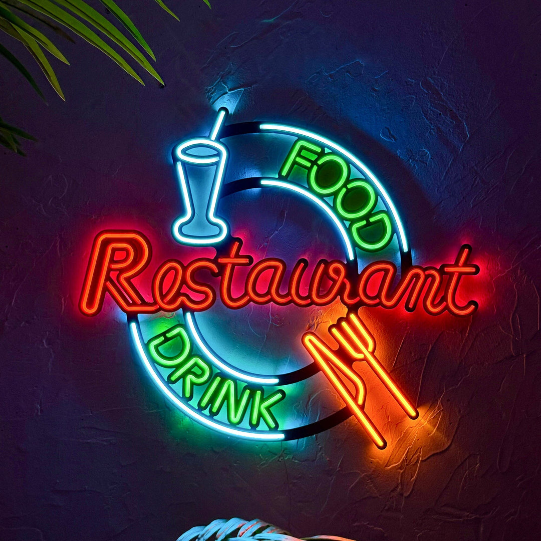 Restaurant - Neon Wall Art, | Hoagard.co