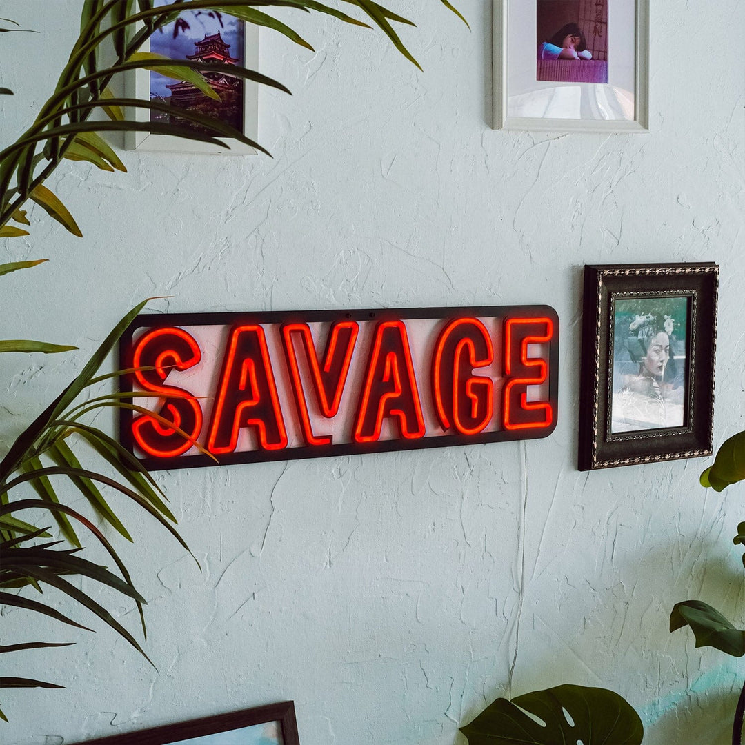 Savage - Neon Wall Art, | Hoagard