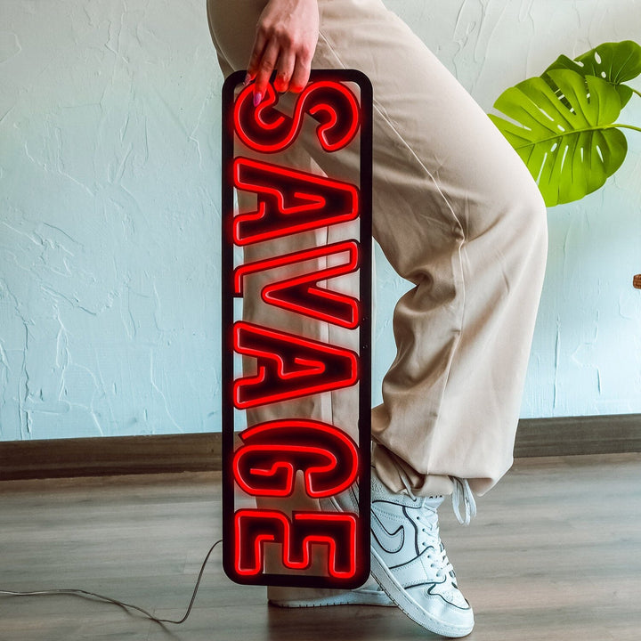 Savage - Neon Wall Art, | Hoagard