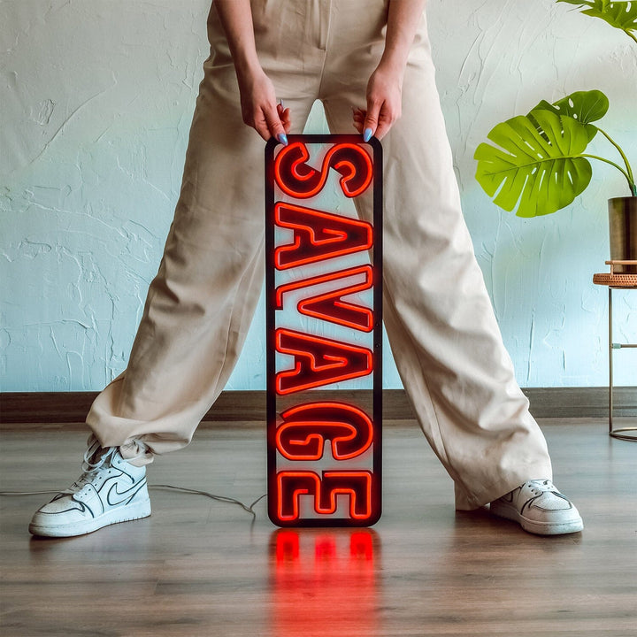 Savage - Neon Wall Art, | Hoagard