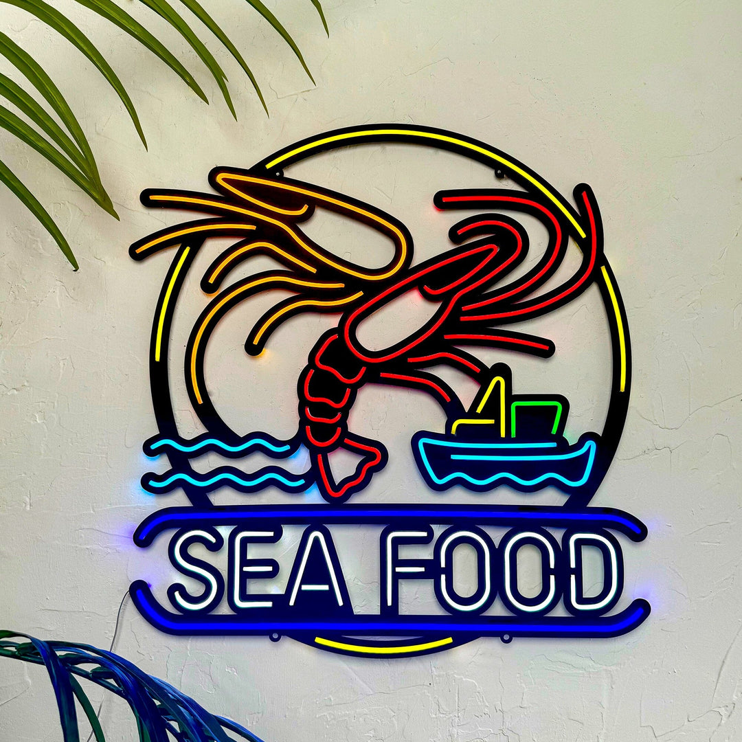 Sea Food - Neon Wall Art, | Hoagard