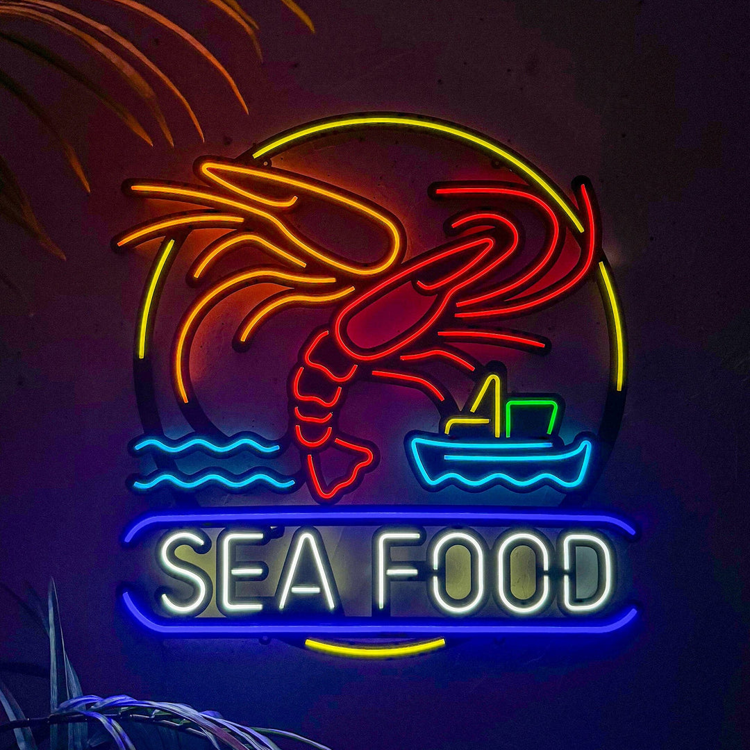 Sea Food - Neon Wall Art, | Hoagard