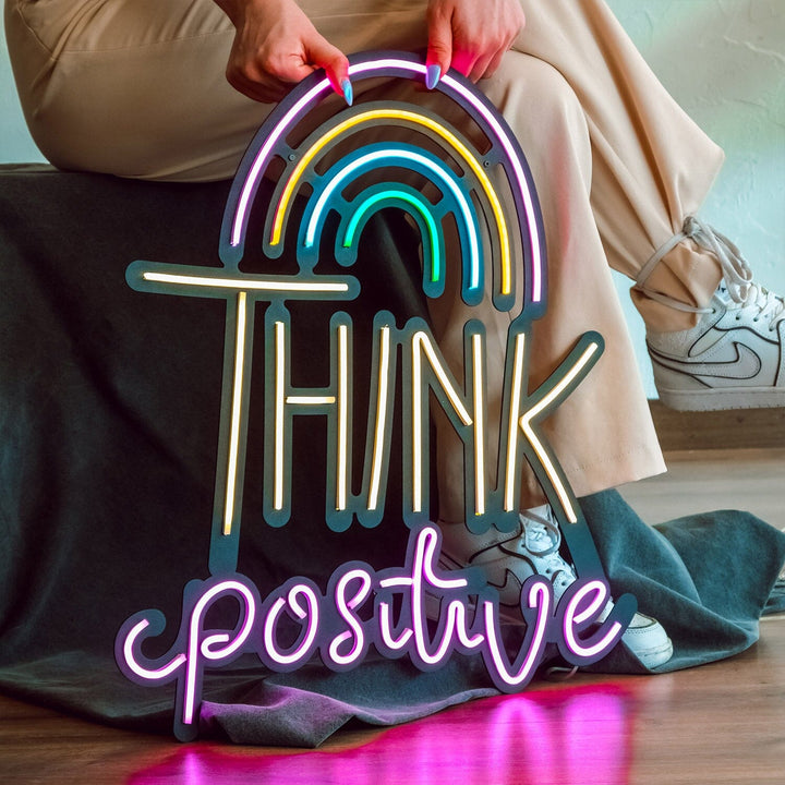 Think Positive - Neon Wall Art, | Hoagard