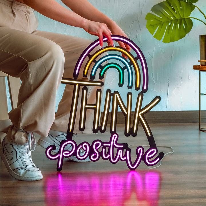 Think Positive - Neon Wall Art, | Hoagard