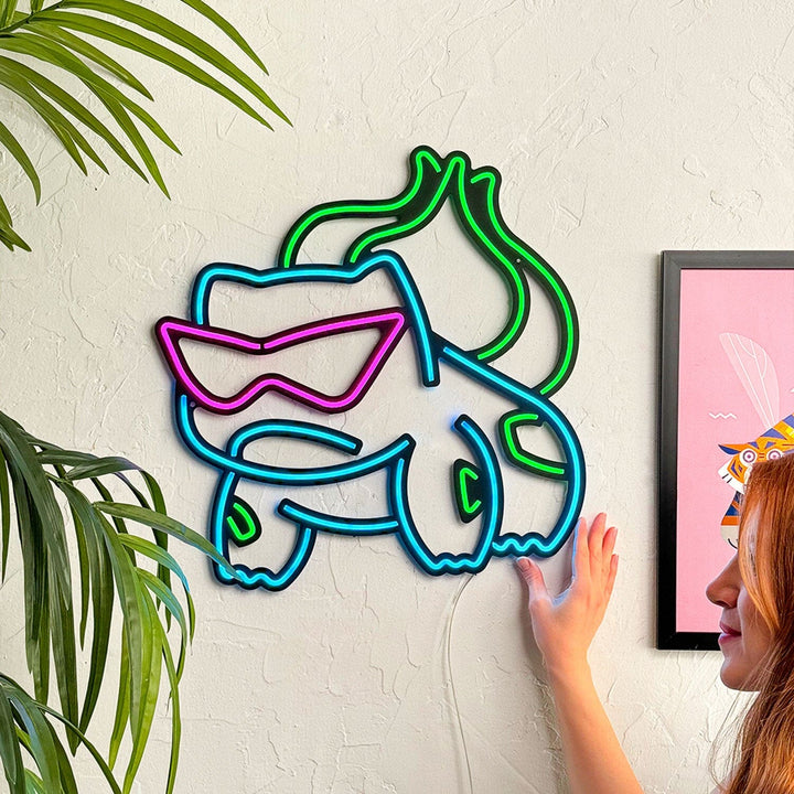 Bulbasaur - Neon Wall Art, | Hoagard.co