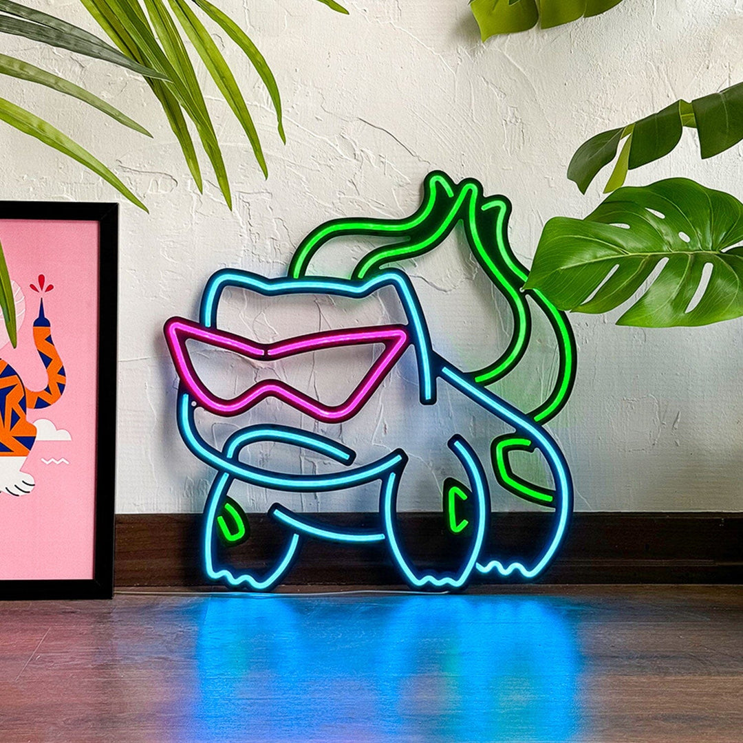 Bulbasaur - Neon Wall Art, | Hoagard.co