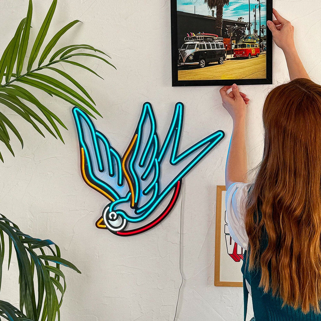 Sparrow - Neon Wall Art, | Hoagard.co