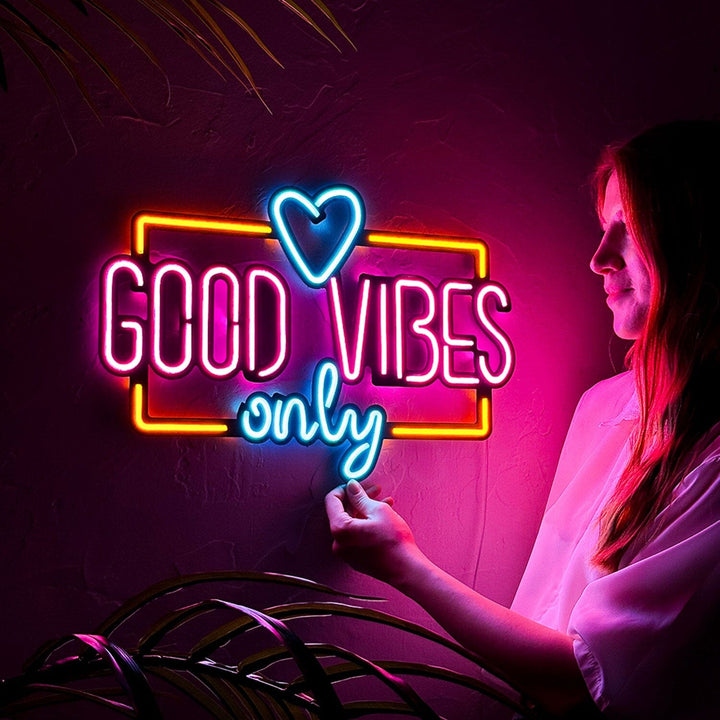 Good Vibes Only Love - Neon Wall Art, | Hoagard.co