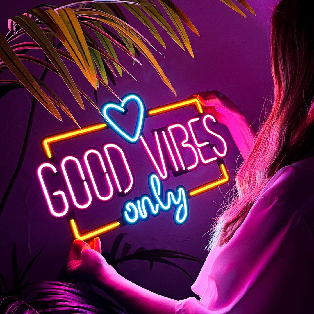 Good Vibes Only Love - Neon Wall Art, | Hoagard.co