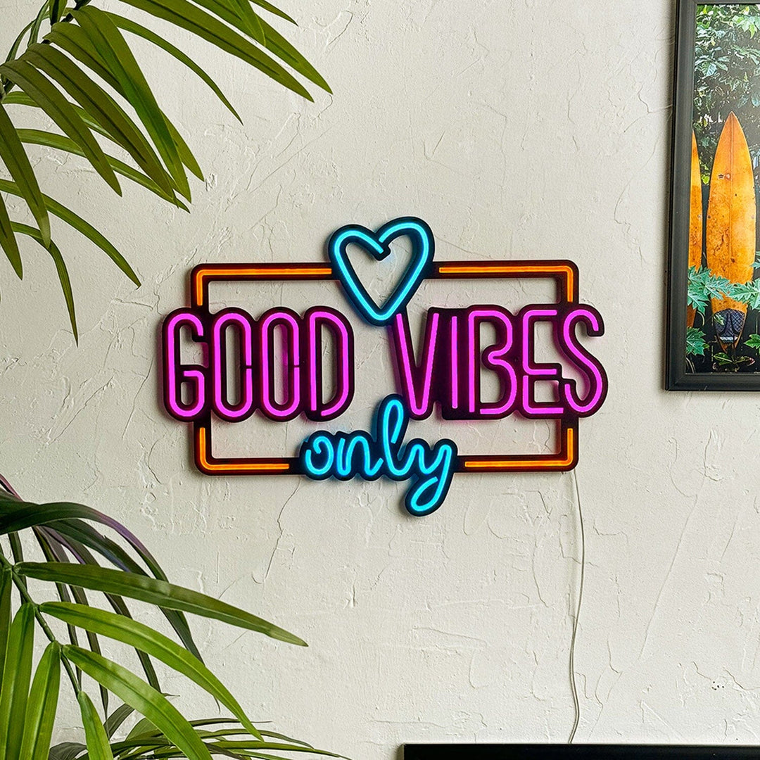 Good Vibes Only Love - Neon Wall Art, | Hoagard.co